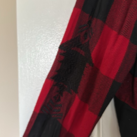 Rails Red and Black Flannel Button Up with Fringe hem and embroidery, Size M - Picture 6 of 6